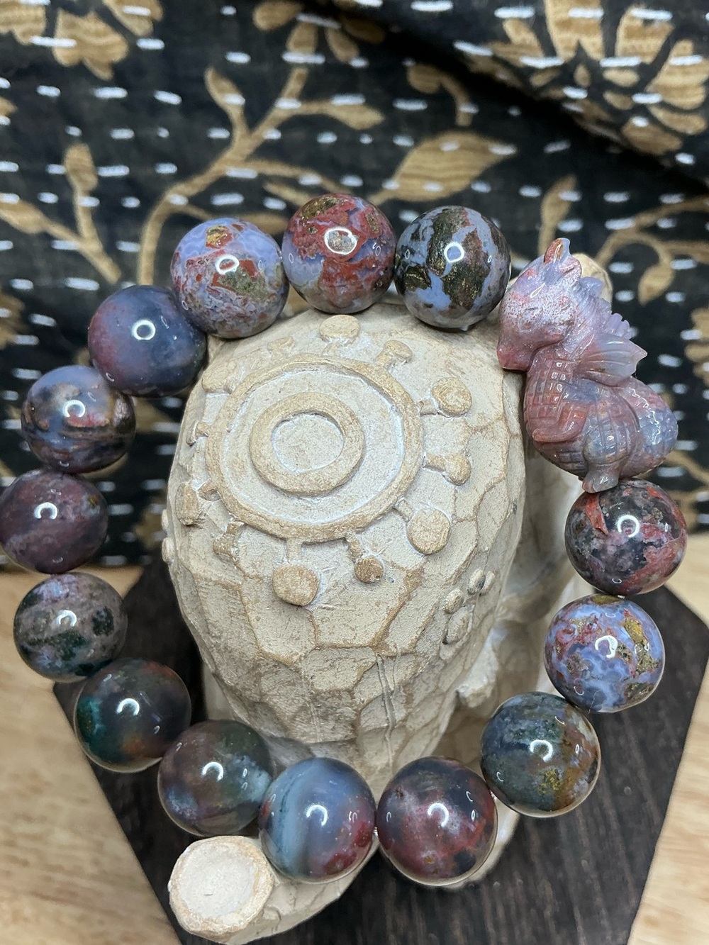 Ocean Jasper 12mm with OJ Dragon